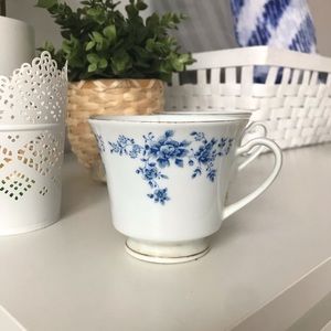 Blue floral tea cups